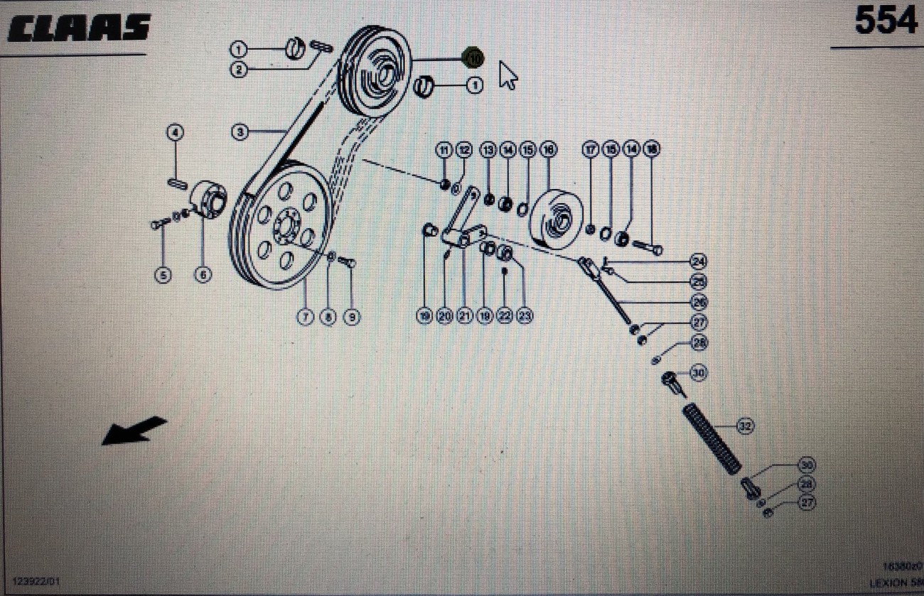 00 0667 852 0/00 0667 261 0/00 0355 724 0/00 0644 909 0/Claas koło pasowe/Claas Lexion