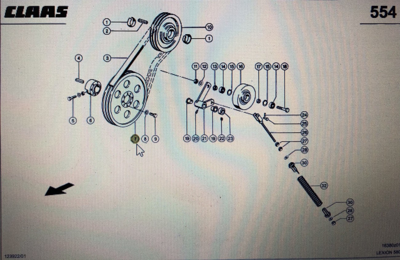 00 0667 852 0/00 0667 261 0/00 0355 724 0/00 0644 909 0/Claas koło pasowe/Claas Lexion