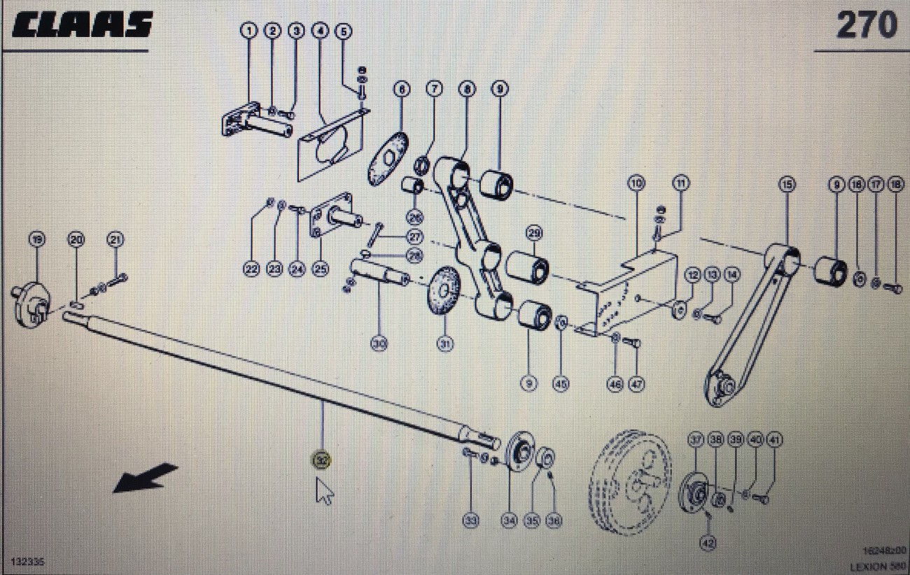 00 0736 056 1/Claas wałek podajnika zboźowego/Claas Lexion 580 670-640 760 460-440 480 560-540