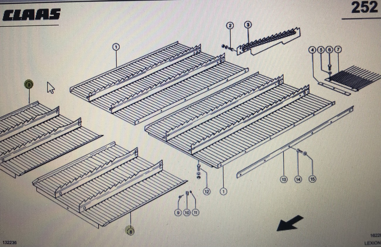 00 0739 482 1/Claas Lexion półka stopni/Claas Lexion 580 460-440 560-540 480
