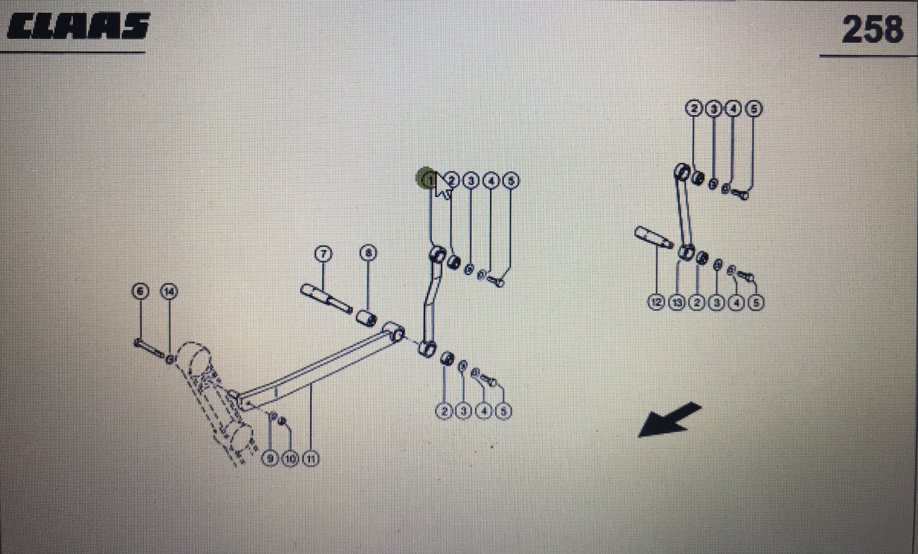 00 0751 255 0/Claas Lexion dżwignia/Lexion 580 560-550 430-415/Tucano 330-320 450-440 580-570