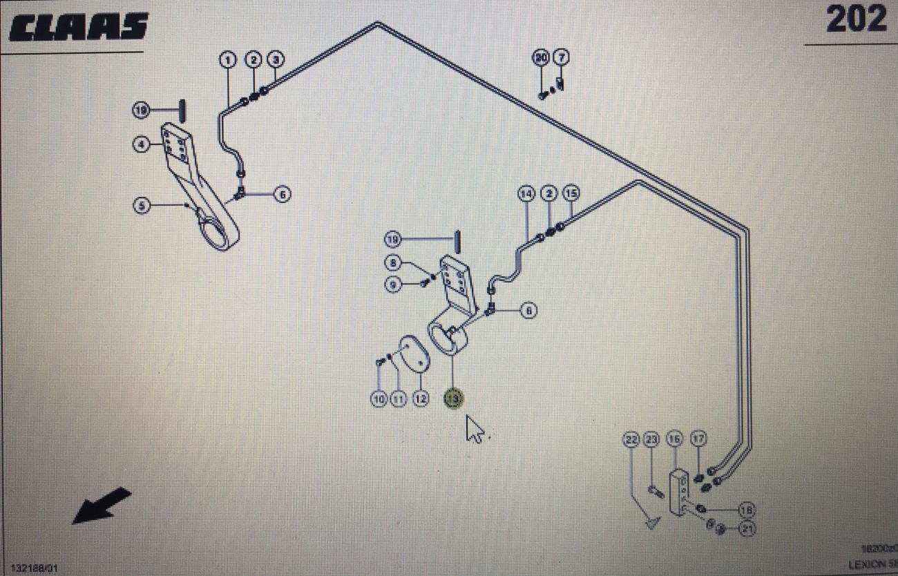 00 0752 866 3/00 0752 865 3/Claas Lexion ramię łoźyskujące/Lexion 580 480 470