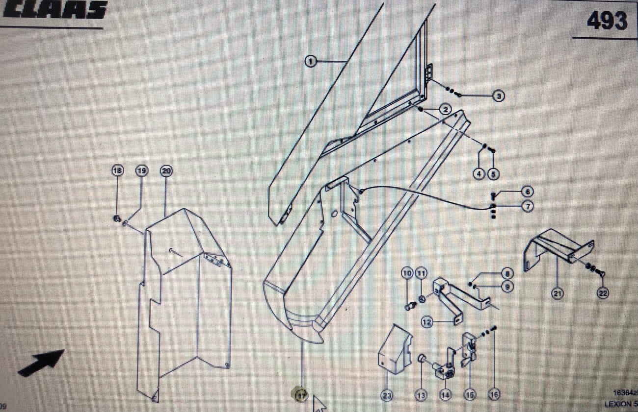 00 0784 289 2/00 0784 283 2/Claas osłona/Claas Lexion 580 750-740 630-620 500 770