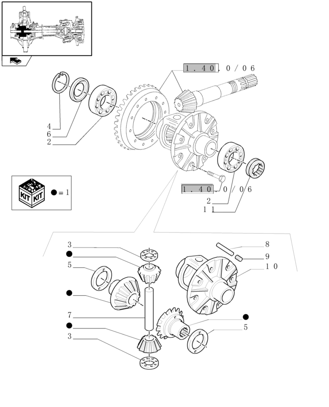New Holland T6010 T6090 T6070 Mechanizm róźnicowy 47134168