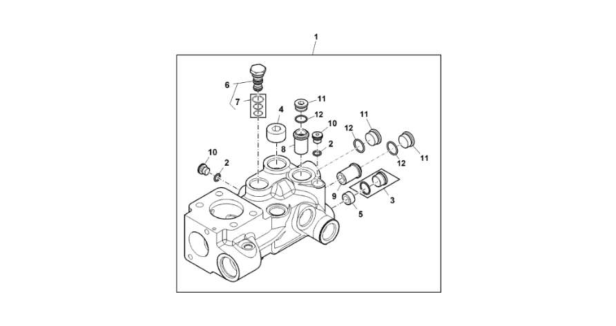 John Deere 9470RX - Zawór nadmiarowy RE594704 (Układ hydrauliczny)