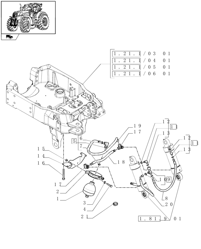 New Holland T6010 Złączka hydrauliczna 87731105