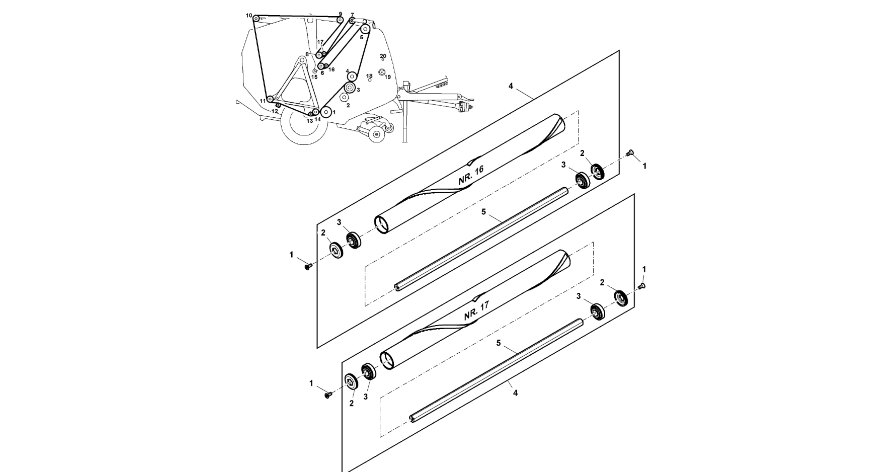 John Deere 960 - Pręt CC127376 (Pasy, rolki, bramki)