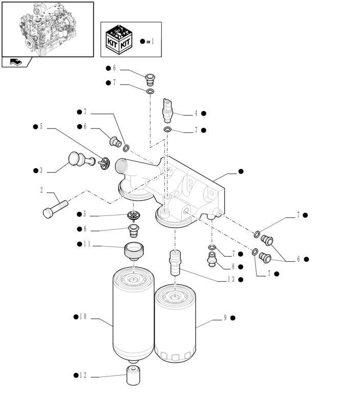 New Holland T6010 Zespół filtra 2853539