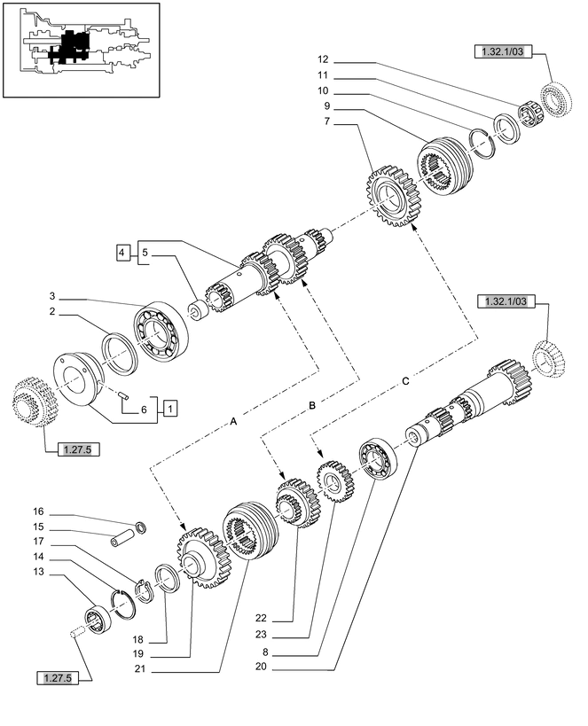 New Holland T6010 Koło zębate 38 t/52 t 81864759