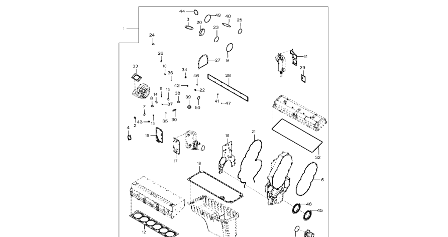 John Deere 9470RX - Zestaw uszczelki RE535195 (Silnik)
