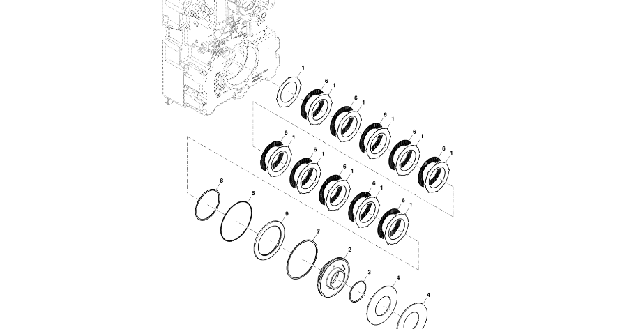 John Deere 9470RX - Tłoczek YZ501843 (Przekładnia Power Shift)