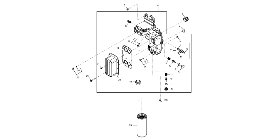 John Deere 9470RX - Obudowa filtra RE556729 (Silnik)