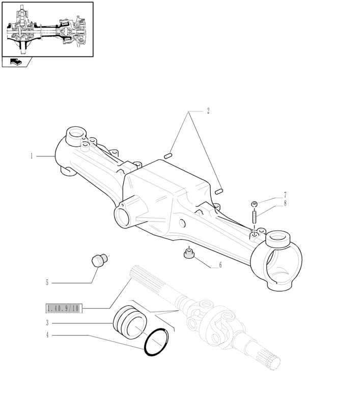 New Holland T6090 T6070 Pochwa mostu napedow 87633190