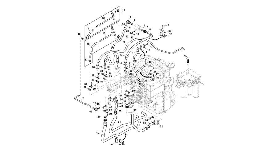 John Deere 9470RX - Przewód olejowy RE579392 (Układ hydrauliczny)