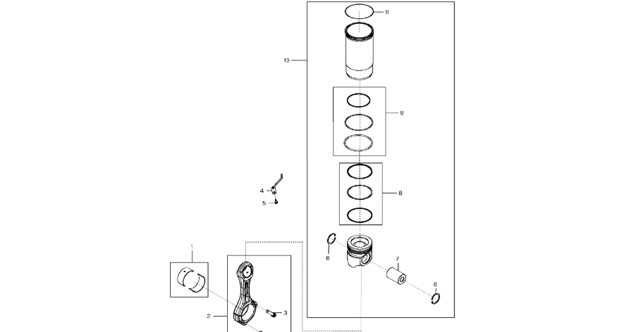 John Deere 9470RX - Pręt łączący DZ114765 (Silnik)