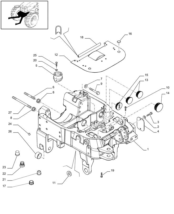 New Holland T6010 Wspornik 84380304