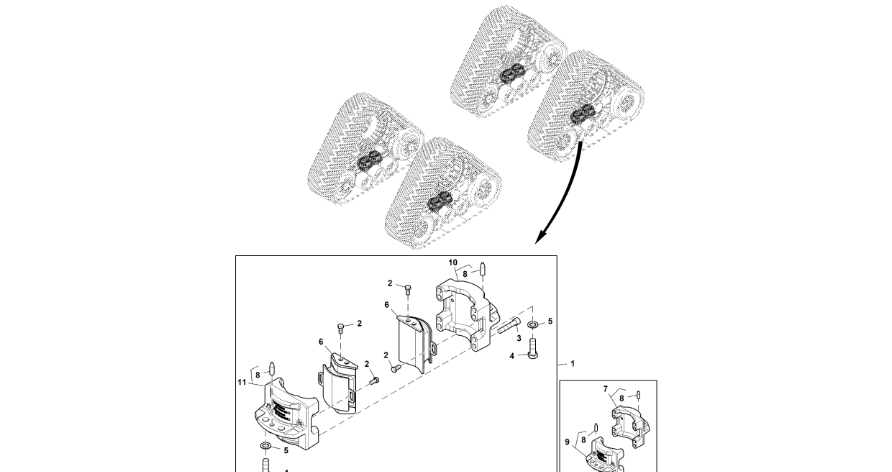 John Deere 9470RX - Części montaźowe RE583718 (Gąsienice i obciąźniki)