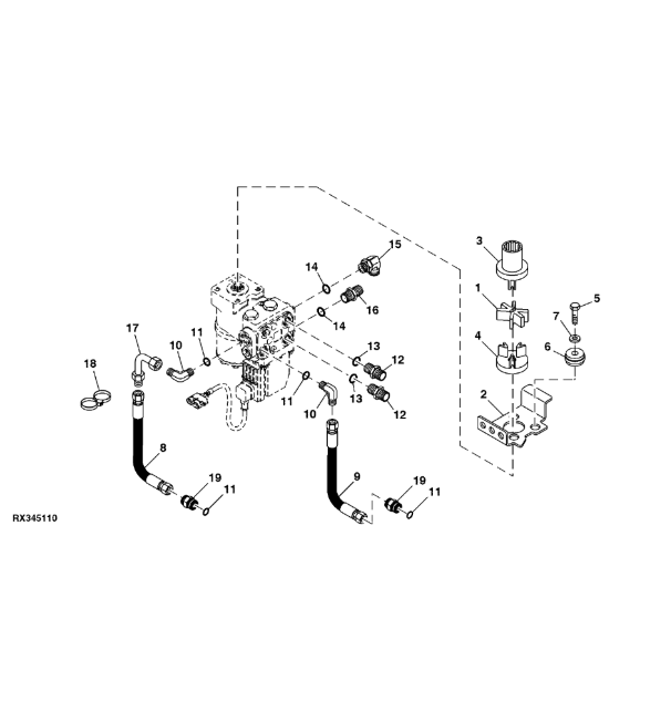 62M1017 John Deere 8345R - Smarowniczka