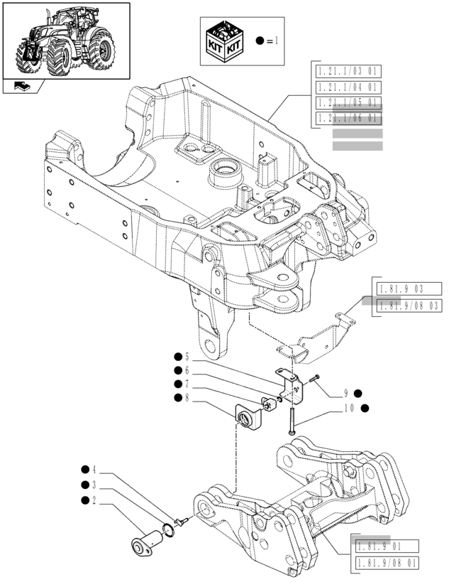 New Holland T6010 Wspornik 87731101