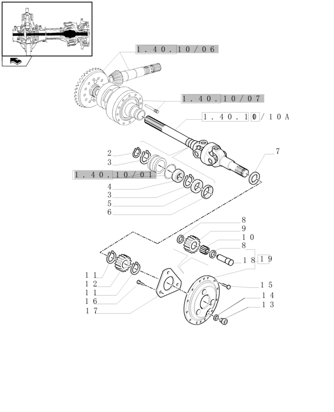 New Holland T6090 Półoś przegubowa 87521538
