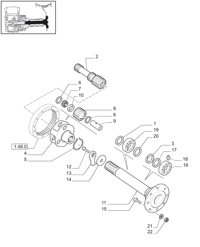 New Holland T6010 T6090 T6070 Wałek napędowy 5195752
