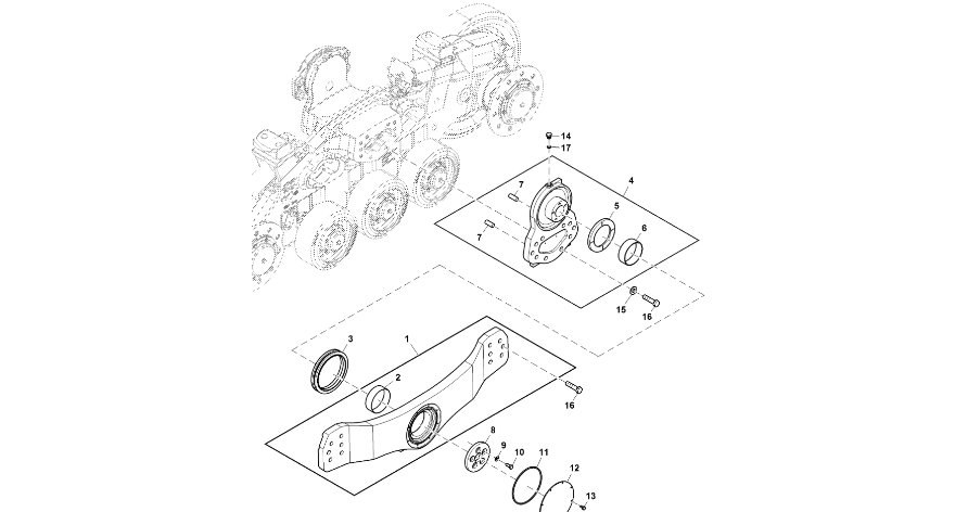 John Deere 9470RX - Podpora RE576438 (Gąsienice i obciąźniki)
