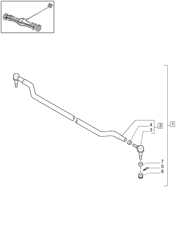 New Holland T6010 T6090 T6070 Zesp drazka kier pop m24 x 1.5mm id x 1597mm l 5197798