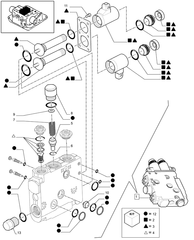 New Holland T6010 T6070 Elektromagnes 3.35a 47129414