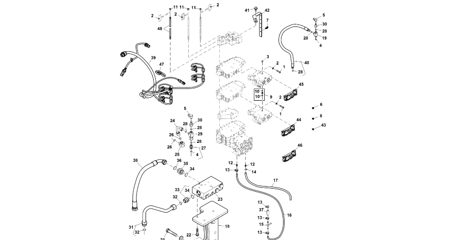 John Deere 9470RX - Przewód hydrauliczny RE586433 (Zawór sterujący)