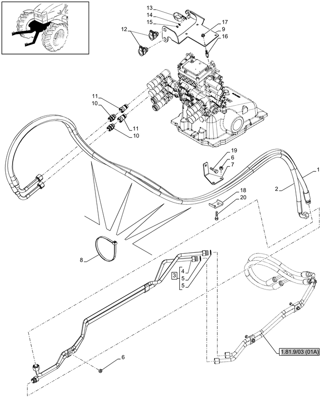 New Holland T6010 T6070 Rurka 51455945