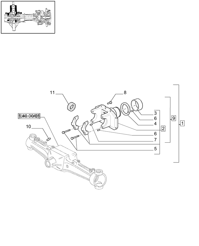 New Holland T6010 Zespol mech rozn 87530113