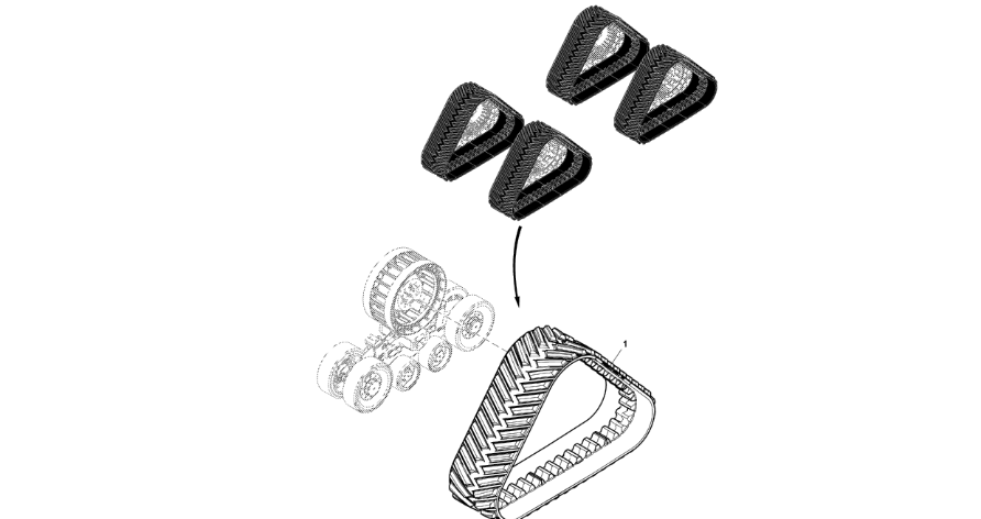 John Deere 9470RX - Gumowy pas gąsienicy R550588 (Gąsienice i obciąźniki)