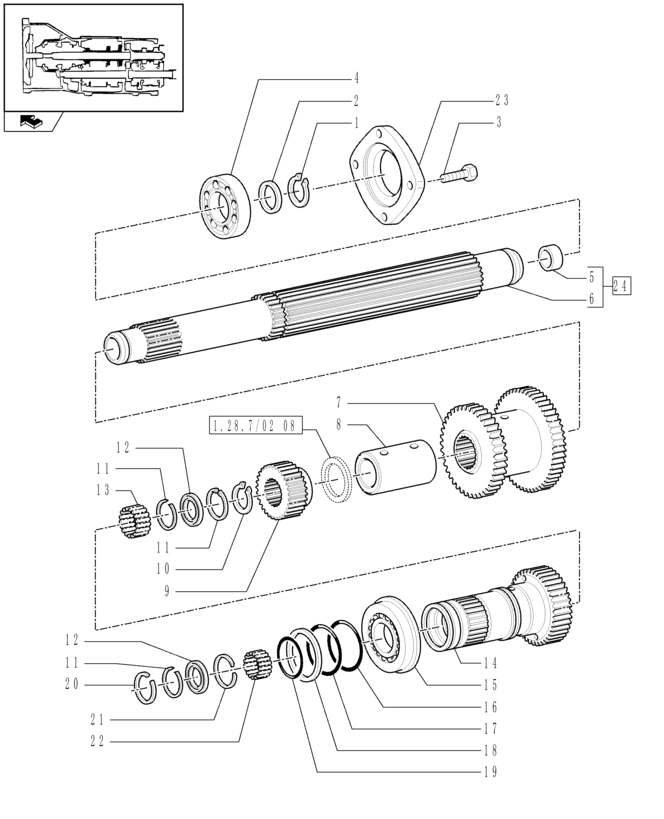 New Holland T6010 Koło zębate 3/4 and 5/6 speed driving gear 47126213