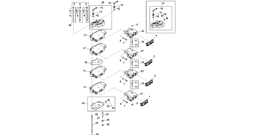 John Deere 9470RX - Zestaw kołka gwint. RE283442 (Zawór sterujący)