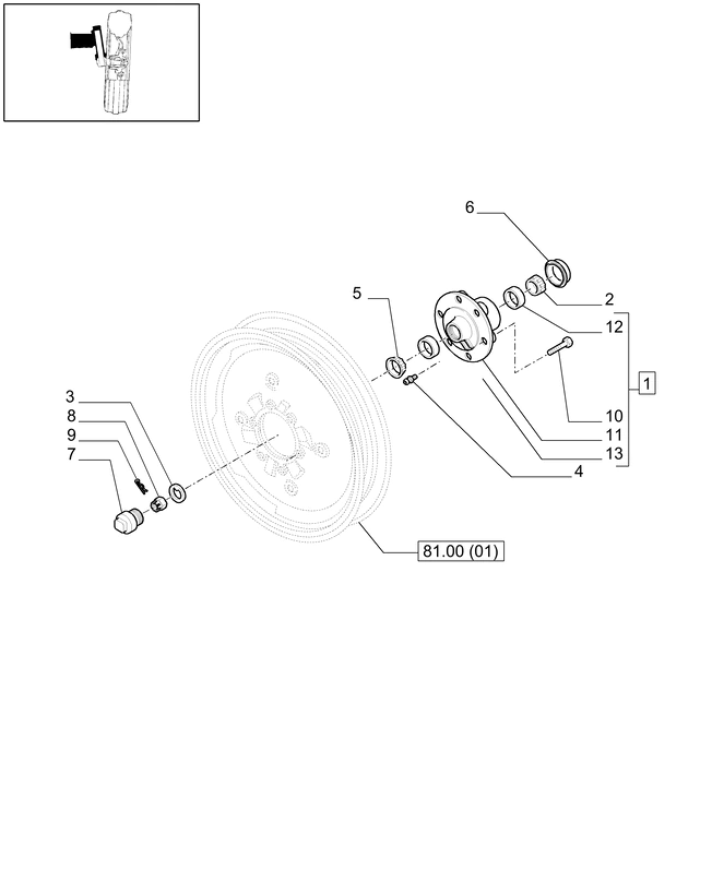 New Holland T6010 Piasta 81823160