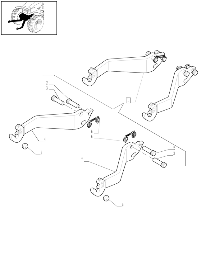 New Holland T6010 T6070 Cięgło dolne 87631990