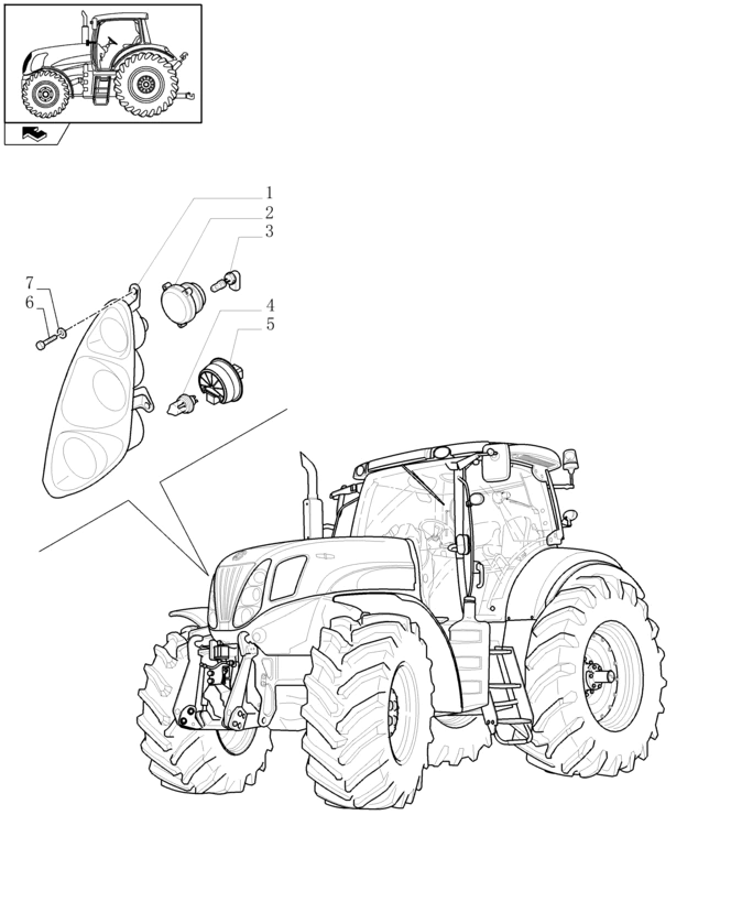 New Holland T6010 `ref`lektor przedni halogen, 12v, clear 82037493