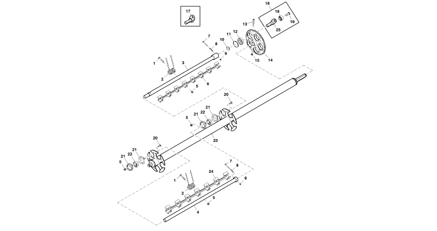 John Deere 960 - Zespół belki kol. DC216891 (Podbieracz)