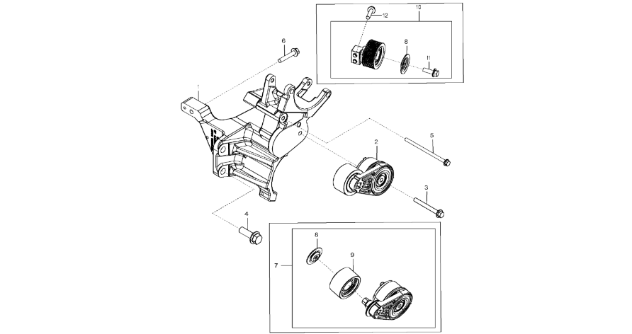 John Deere 9470RX - Napinacz pasa DZ10469 (Silnik)