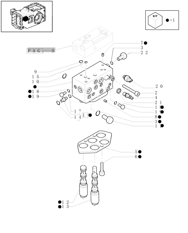 New Holland T6010 T6090 T7230 Zawór sterujący 5195592