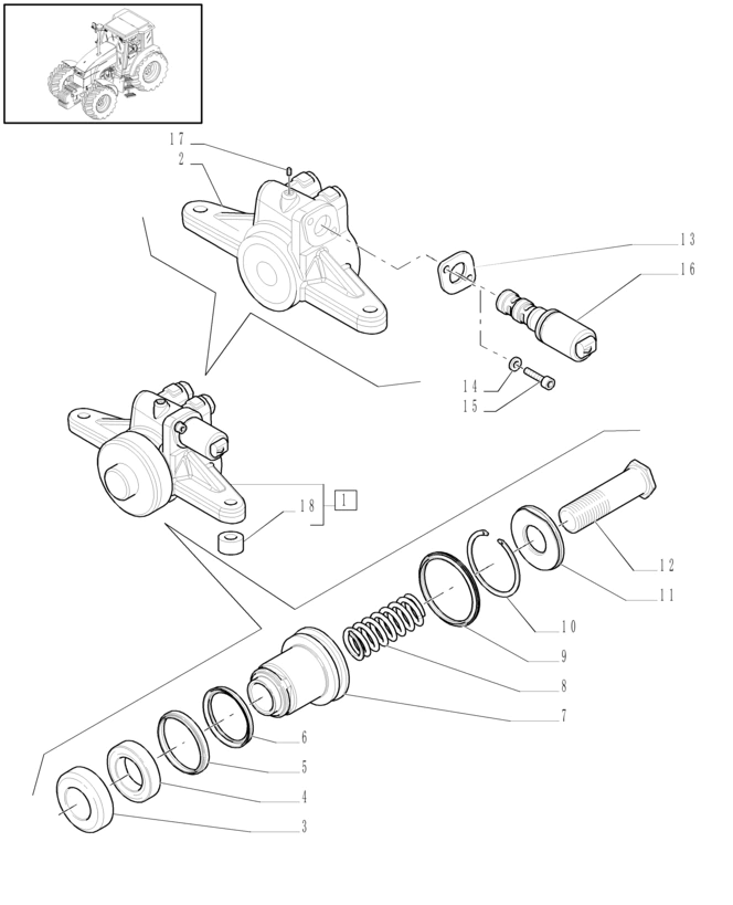New Holland T6010 T6090 T6070 Siłownik 47057597