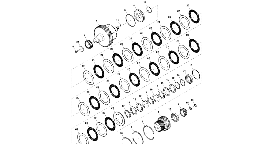 John Deere 9470RX - Wał RE590410 (Przekładnia Power Shift)