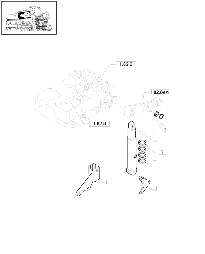 New Holland T6010 T6090 T6070 Siłownik podnośnika 50mm rod, 170mm stroke 47134496