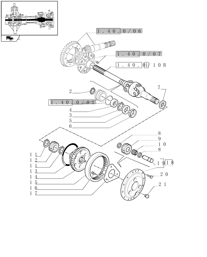 New Holland T6010 T6090 T6070 Wałek przegubowy 12t/14t, 1006,5mm l 84194811