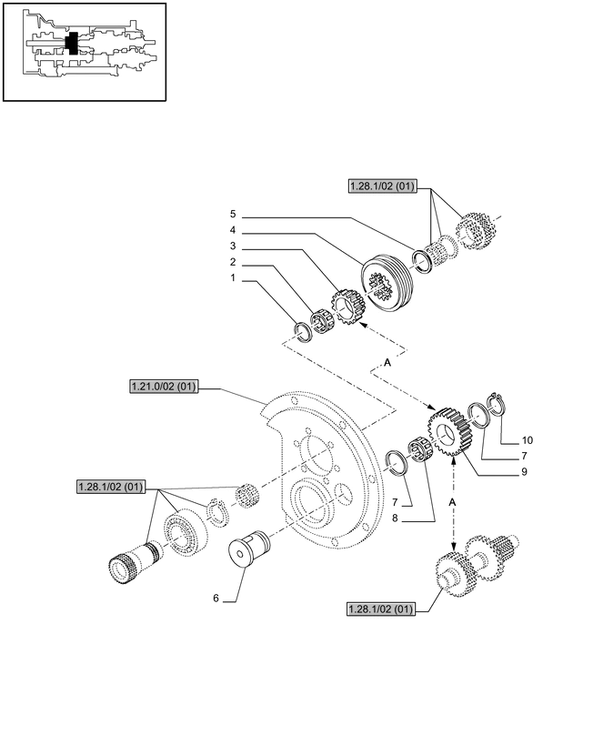 New Holland T6010 T6090 T6070 Kolo zebate napedz 33t, 38t 47126624