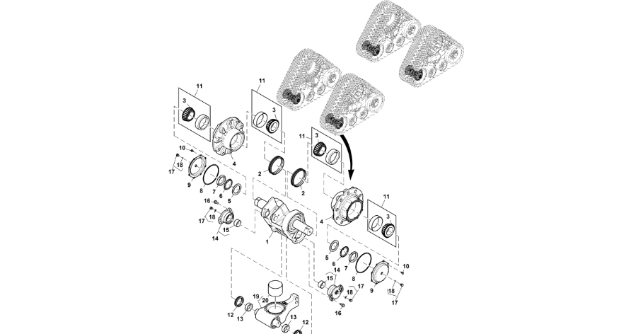 John Deere 9470RX - Piasta R554209 (Gąsienice i obciąźniki)