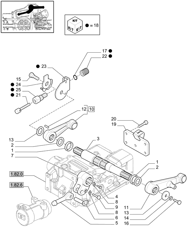 New Holland T6010 Wałek 488mm l, 48t, 42t 5117187