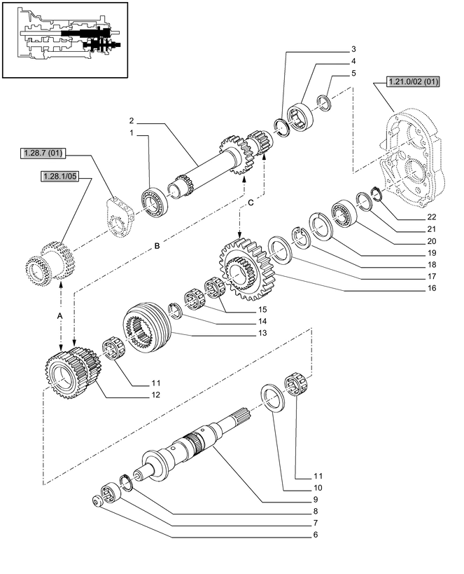 New Holland T6010 T6090 T6070 T7230 Synchronizator 5196249