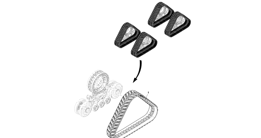 John Deere 9470RX - Gumowy pas gąsienicy R565018 (Gąsienice i obciąźniki)