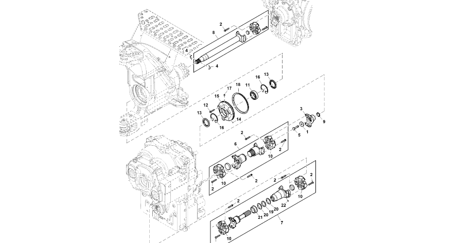 John Deere 9470RX - Przegub uniwersalny RE40113 (Przekładnia Power Shift)